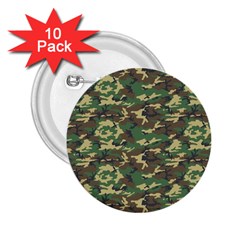 Camo Woodland 2 25  Buttons (10 Pack) 