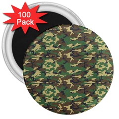 Camo Woodland 3  Magnets (100 Pack) by trendistuff