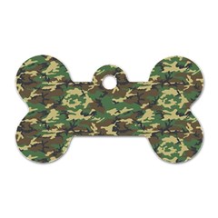 Camo Woodland Dog Tag Bone (two Sides)