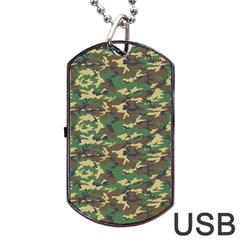 Camo Woodland Dog Tag Usb Flash (one Side)