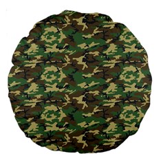 Camo Woodland Large 18  Premium Round Cushions by trendistuff