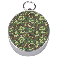 Camo Woodland Silver Compasses