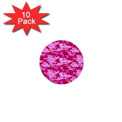 Camo Pink 1  Mini Buttons (10 Pack) 