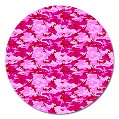 Camo Pink Magnet 5  (round) by trendistuff