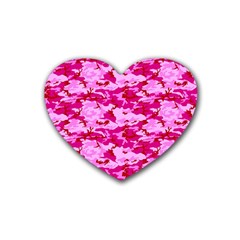 Camo Pink Heart Coaster (4 Pack)  by trendistuff