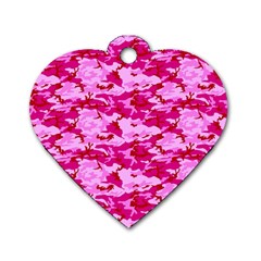 Camo Pink Dog Tag Heart (two Sides) by trendistuff