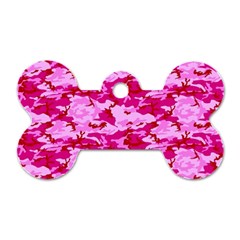 Camo Pink Dog Tag Bone (two Sides)