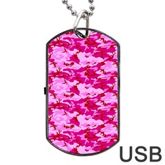 Camo Pink Dog Tag Usb Flash (two Sides)  by trendistuff