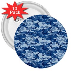 Camo Navy 3  Buttons (10 Pack) 