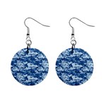 CAMO NAVY Mini Button Earrings