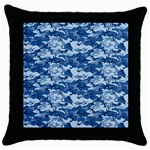 CAMO NAVY Throw Pillow Cases (Black)