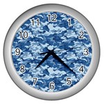 CAMO NAVY Wall Clocks (Silver) 