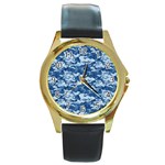 CAMO NAVY Round Gold Metal Watches