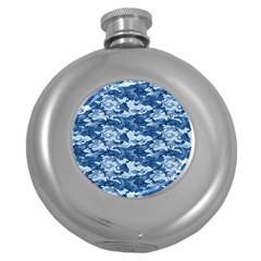 Camo Navy Round Hip Flask (5 Oz)