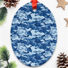 Camo Navy Oval Ornament (two Sides) by trendistuff