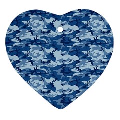 Camo Navy Heart Ornament (2 Sides)