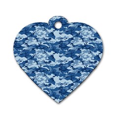 Camo Navy Dog Tag Heart (one Side) by trendistuff