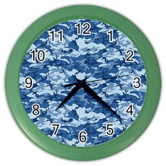 Camo Navy Color Wall Clocks by trendistuff