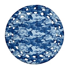 Camo Navy Ornament (round Filigree) 