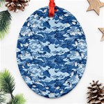 CAMO NAVY Oval Filigree Ornament (2-Side) 