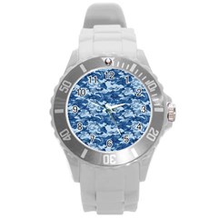 Camo Navy Round Plastic Sport Watch (l)