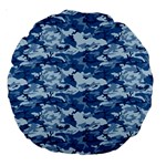 CAMO NAVY Large 18  Premium Round Cushions