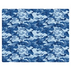 Camo Navy Double Sided Flano Blanket (medium) 