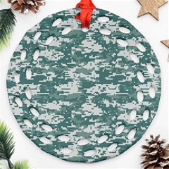 Camo Digital Urban Round Filigree Ornament (2side)