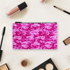 Camo Digital Pink Cosmetic Bag (small)  by trendistuff