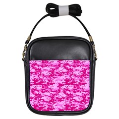 Camo Digital Pink Girls Sling Bags by trendistuff