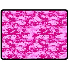 Camo Digital Pink Fleece Blanket (large)  by trendistuff