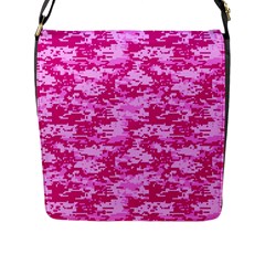 Camo Digital Pink Flap Messenger Bag (l)  by trendistuff