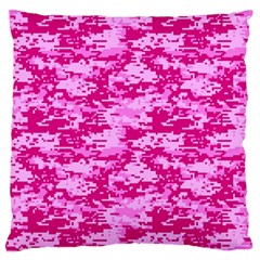 Camo Digital Pink Large Flano Cushion Cases (one Side)  by trendistuff