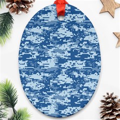 Camo Digital Navy Ornament (oval)  by trendistuff