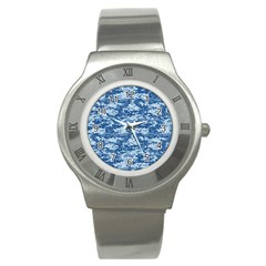 Camo Digital Navy Stainless Steel Watches by trendistuff