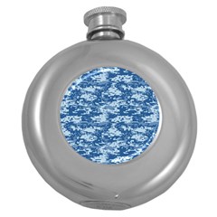 Camo Digital Navy Round Hip Flask (5 Oz)