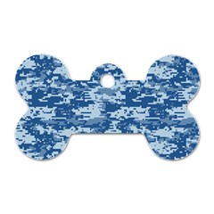 Camo Digital Navy Dog Tag Bone (one Side)