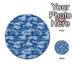 Camo Digital Navy Multi-purpose Cards (round)  by trendistuff