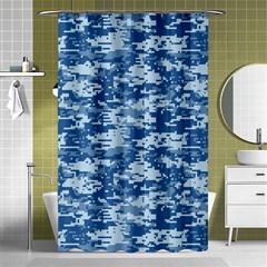 Camo Digital Navy Shower Curtain 48  X 72  (small) 