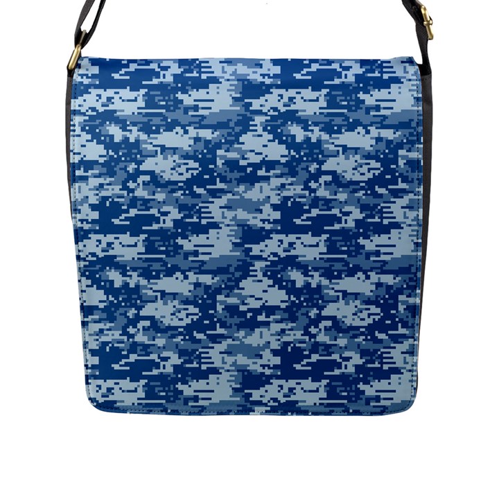 CAMO DIGITAL NAVY Flap Messenger Bag (L) 