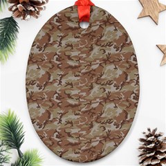 Camo Desert Oval Ornament (two Sides) by trendistuff