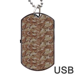 Camo Desert Dog Tag Usb Flash (one Side)