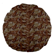 Camo Desert Large 18  Premium Round Cushions by trendistuff