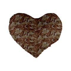 Camo Desert Standard 16  Premium Heart Shape Cushions