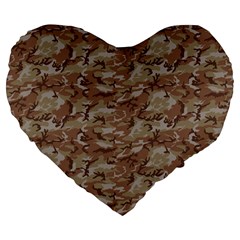 Camo Desert Large 19  Premium Heart Shape Cushions