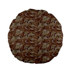 Camo Desert Standard 15  Premium Flano Round Cushions