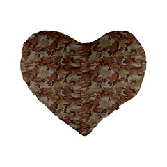 Camo Desert Standard 16  Premium Flano Heart Shape Cushions