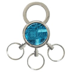 Blue Patchwork 3-ring Key Chains by trendistuff