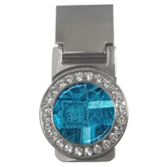 Blue Patchwork Money Clips (cz)  by trendistuff