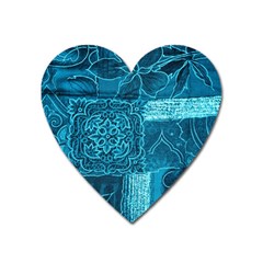 Blue Patchwork Heart Magnet